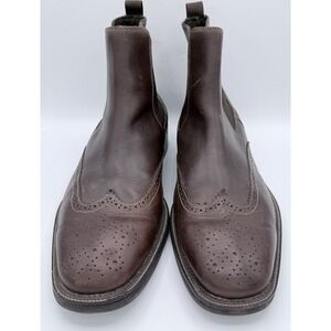 Cole Haan Men's 12‎ Brown Leather Chelsea Boots Wingtip Brogue Dress Ankle EUC